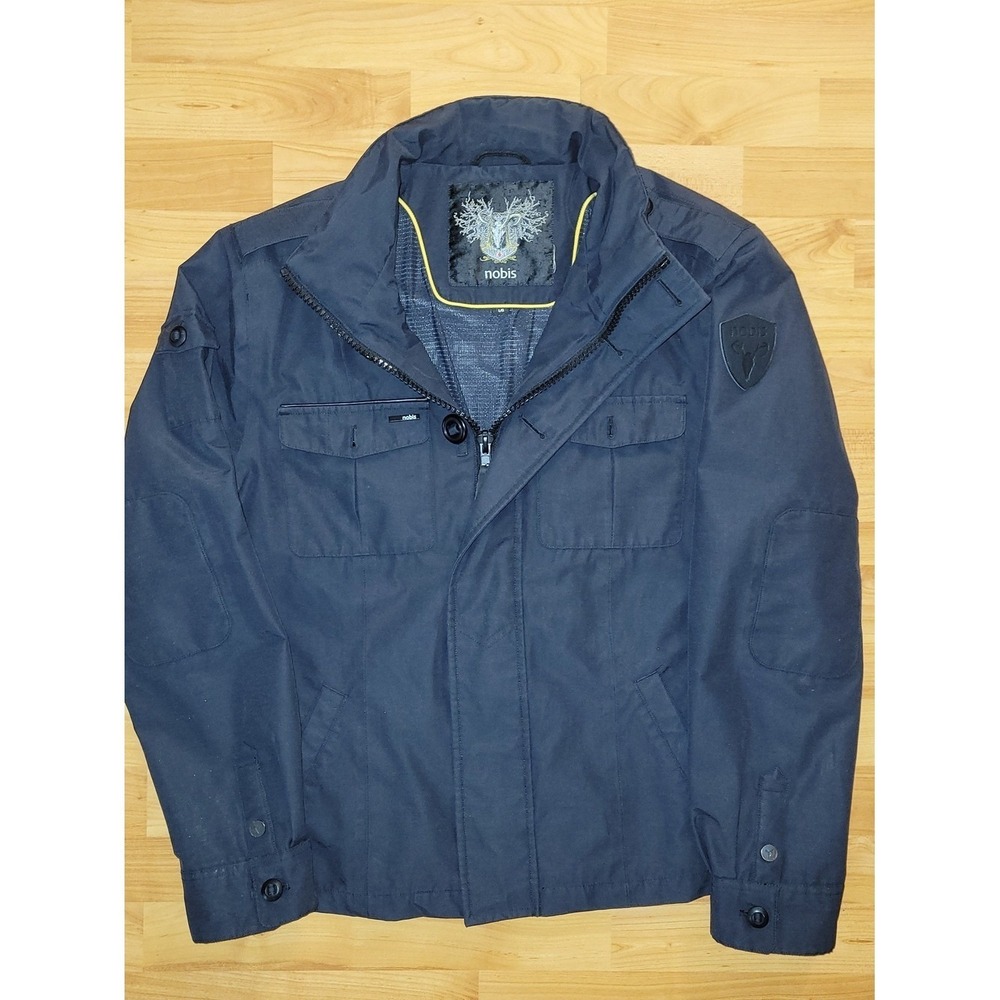 Nobis Admiral Black Outdoor Field Jacket Military Style Luxury Outerwear, Large